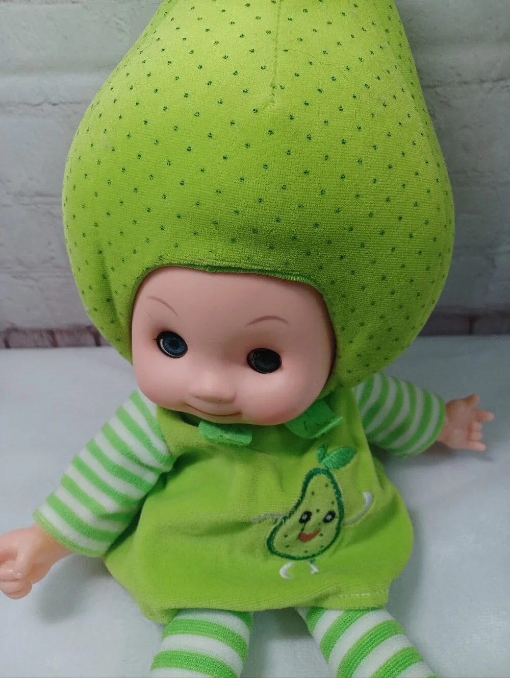 rare pear baby musical plush doll talking fruit vintage green 17